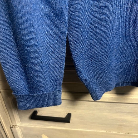 Vintage Robert‎ Bruce Wool V-Neck Sweater Royal Blue Pullover Union Made In USA - Picture 2 of 6